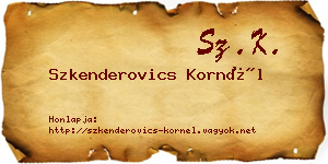 Szkenderovics Kornél névjegykártya