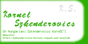 kornel szkenderovics business card